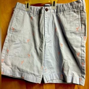 J. Crew Men's 33W 9" Light Blue/Pink Flamingo Flex Gramercy Shorts